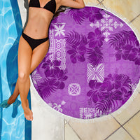 Hawaii Tapa Beach Blanket Hibiscus Mix Hawaiian Quilt Patches - Violet LT7 - Wonder Print Shop