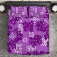 Hawaii Tapa Bedding Set Hibiscus Mix Hawaiian Quilt Patches - Violet LT7 - Wonder Print Shop