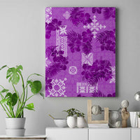Hawaii Tapa Canvas Wall Art Hibiscus Mix Hawaiian Quilt Patches - Violet LT7 - Wonder Print Shop