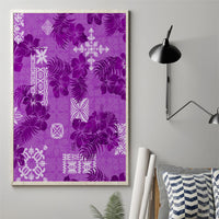 Hawaii Tapa Canvas Wall Art Hibiscus Mix Hawaiian Quilt Patches - Violet LT7 - Wonder Print Shop