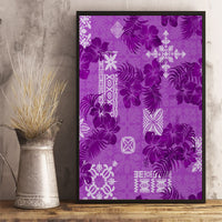 Hawaii Tapa Canvas Wall Art Hibiscus Mix Hawaiian Quilt Patches - Violet LT7 - Wonder Print Shop