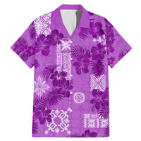 Hawaii Tapa Family Matching Mermaid Dress and Hawaiian Shirt Hibiscus Mix Hawaiian Quilt Patches - Violet LT7 - Wonder Print Shop