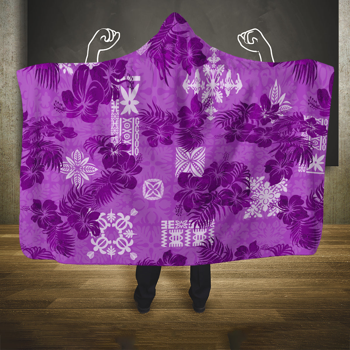 hawaii-tapa-hooded-blanket-hibiscus-mix-hawaiian-quilt-patches-violet