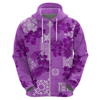 Hawaii Tapa Hoodie Hibiscus Mix Hawaiian Quilt Patches - Violet - Wonder Print Shop