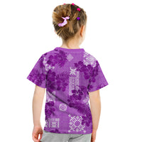 Hawaii Tapa Kid T Shirt Hibiscus Mix Hawaiian Quilt Patches - Violet - Wonder Print Shop