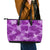Hawaii Tapa Leather Tote Bag Hibiscus Mix Hawaiian Quilt Patches - Violet - Wonder Print Shop