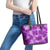 Hawaii Tapa Leather Tote Bag Hibiscus Mix Hawaiian Quilt Patches - Violet - Wonder Print Shop