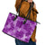 Hawaii Tapa Leather Tote Bag Hibiscus Mix Hawaiian Quilt Patches - Violet - Wonder Print Shop
