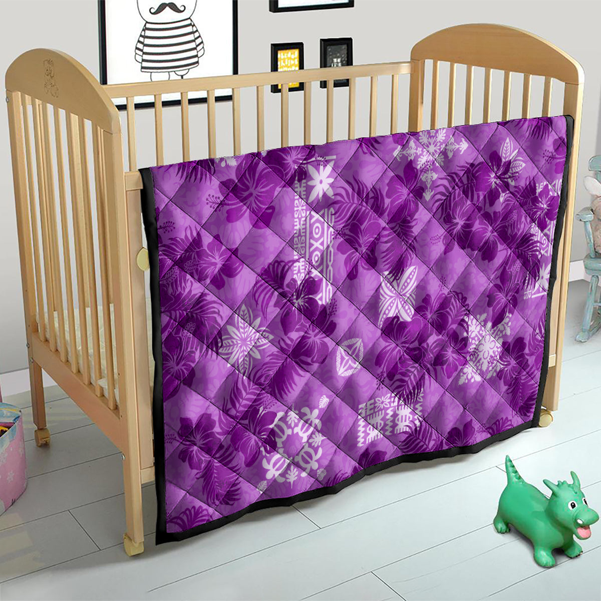 Hawaii Tapa Quilt Hibiscus Mix Hawaiian Quilt Patches - Violet - Wonder Print Shop