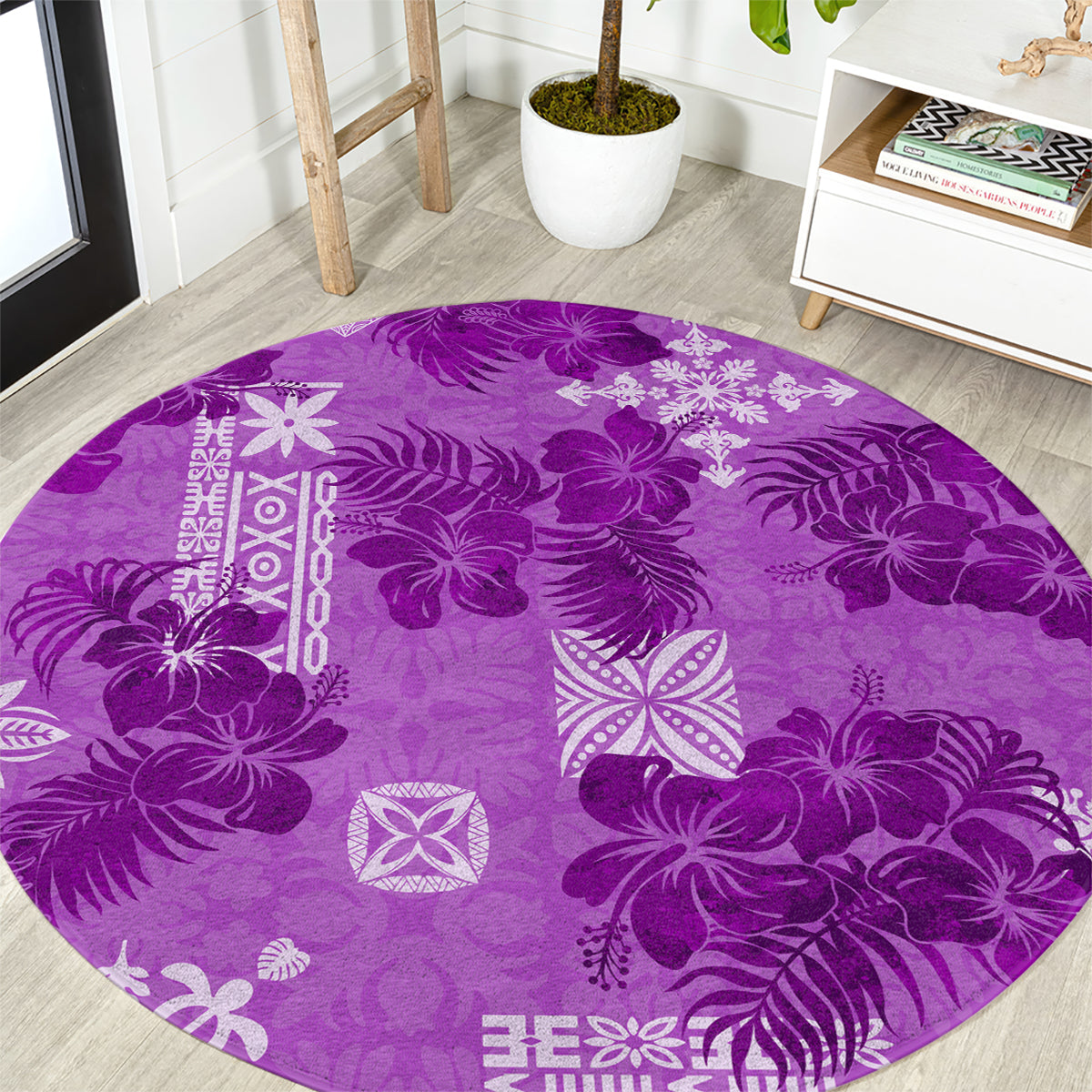 hawaii-tapa-round-carpet-hibiscus-mix-hawaiian-quilt-patches-violet