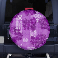 Hawaii Tapa Spare Tire Cover Hibiscus Mix Hawaiian Quilt Patches - Violet - Wonder Print Shop