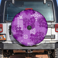 Hawaii Tapa Spare Tire Cover Hibiscus Mix Hawaiian Quilt Patches - Violet - Wonder Print Shop