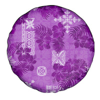 Hawaii Tapa Spare Tire Cover Hibiscus Mix Hawaiian Quilt Patches - Violet - Wonder Print Shop