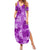 Hawaii Tapa Summer Maxi Dress Hibiscus Mix Hawaiian Quilt Patches - Violet - Wonder Print Shop