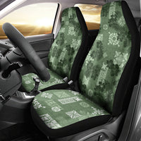 Hawaii Tapa Car Seat Cover Hibiscus Mix Hawaiian Quilt Patches - Sage Green LT7 - Wonder Print Shop