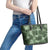 Hawaii Tapa Leather Tote Bag Hibiscus Mix Hawaiian Quilt Patches - Sage Green - Wonder Print Shop