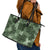Hawaii Tapa Leather Tote Bag Hibiscus Mix Hawaiian Quilt Patches - Sage Green - Wonder Print Shop