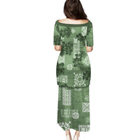 Hawaii Tapa Puletasi Hibiscus Mix Hawaiian Quilt Patches - Sage Green - Wonder Print Shop