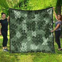 Hawaii Tapa Quilt Hibiscus Mix Hawaiian Quilt Patches - Sage Green - Wonder Print Shop