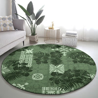 hawaii-tapa-round-carpet-hibiscus-mix-hawaiian-quilt-patches-sage-green