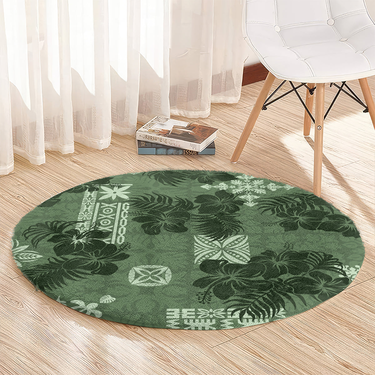 hawaii-tapa-round-carpet-hibiscus-mix-hawaiian-quilt-patches-sage-green
