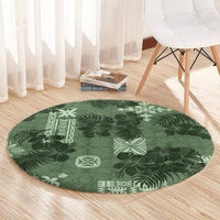 hawaii-tapa-round-carpet-hibiscus-mix-hawaiian-quilt-patches-sage-green