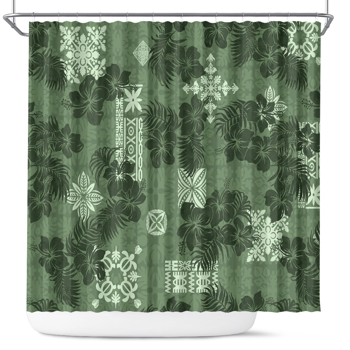 hawaii-tapa-shower-curtain-hibiscus-mix-hawaiian-quilt-patches-sage-green