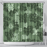 hawaii-tapa-shower-curtain-hibiscus-mix-hawaiian-quilt-patches-sage-green