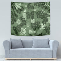 Hawaii Tapa Tapestry Hibiscus Mix Hawaiian Quilt Patches - Sage Green - Wonder Print Shop