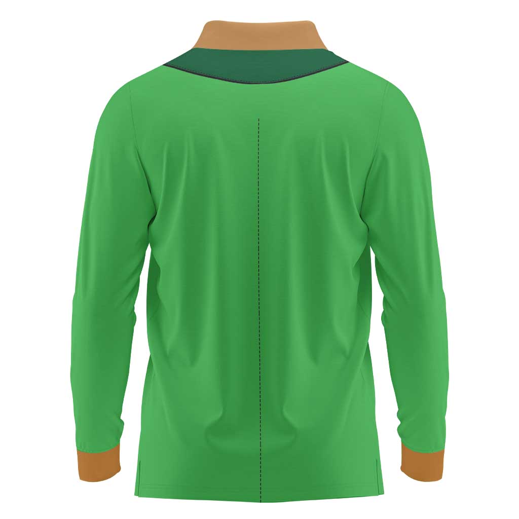 St.Patrick Leprechaun Inspired Funny Long Sleeve Polo Shirt - Wonder Print Shop