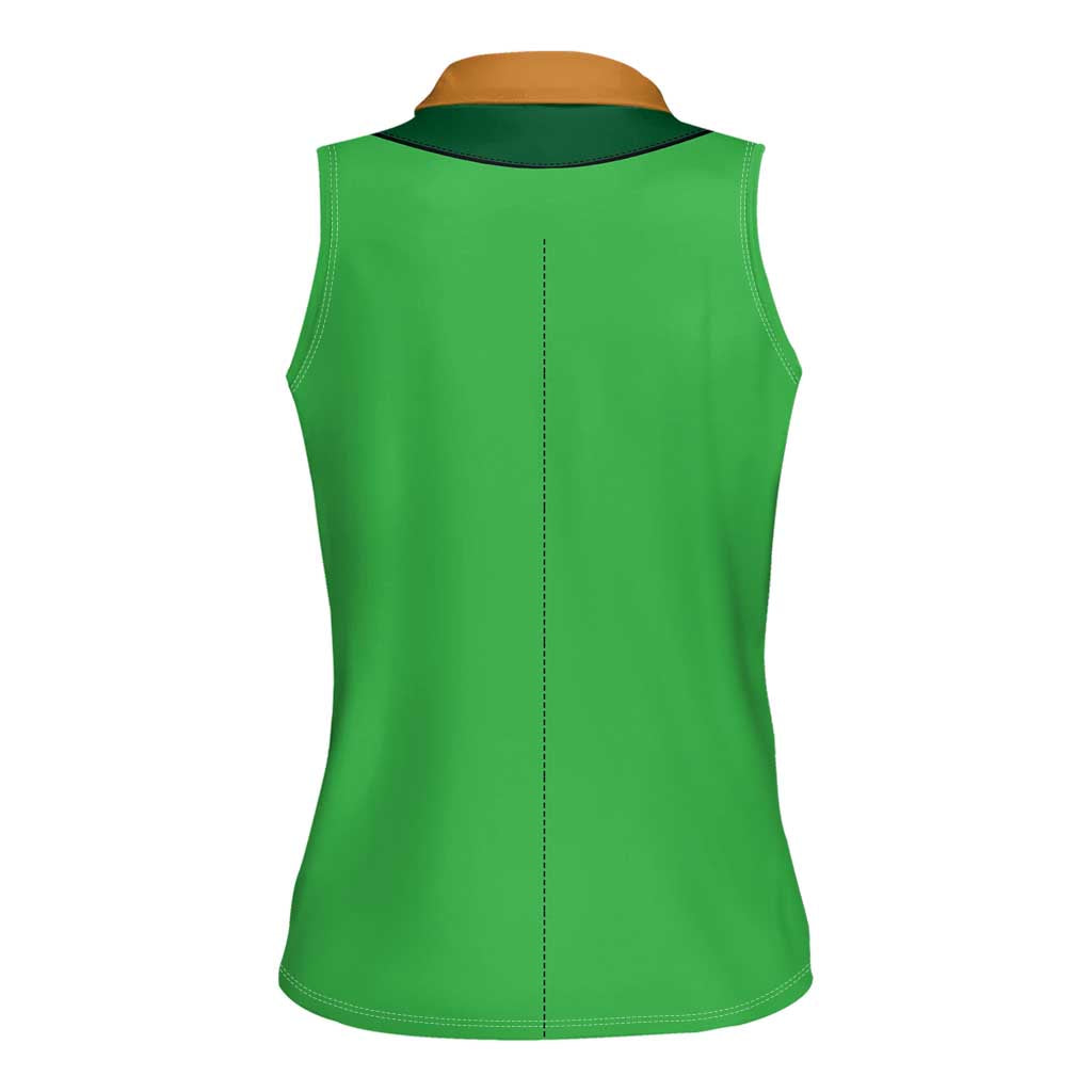 St.Patrick Leprechaun Inspired Funny Women Sleeveless Polo Shirt - Wonder Print Shop