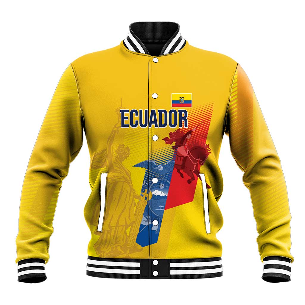 Ecuador Football Custom WC2026 Baseball Jacket Historical Symbols - Wonder Print Shop