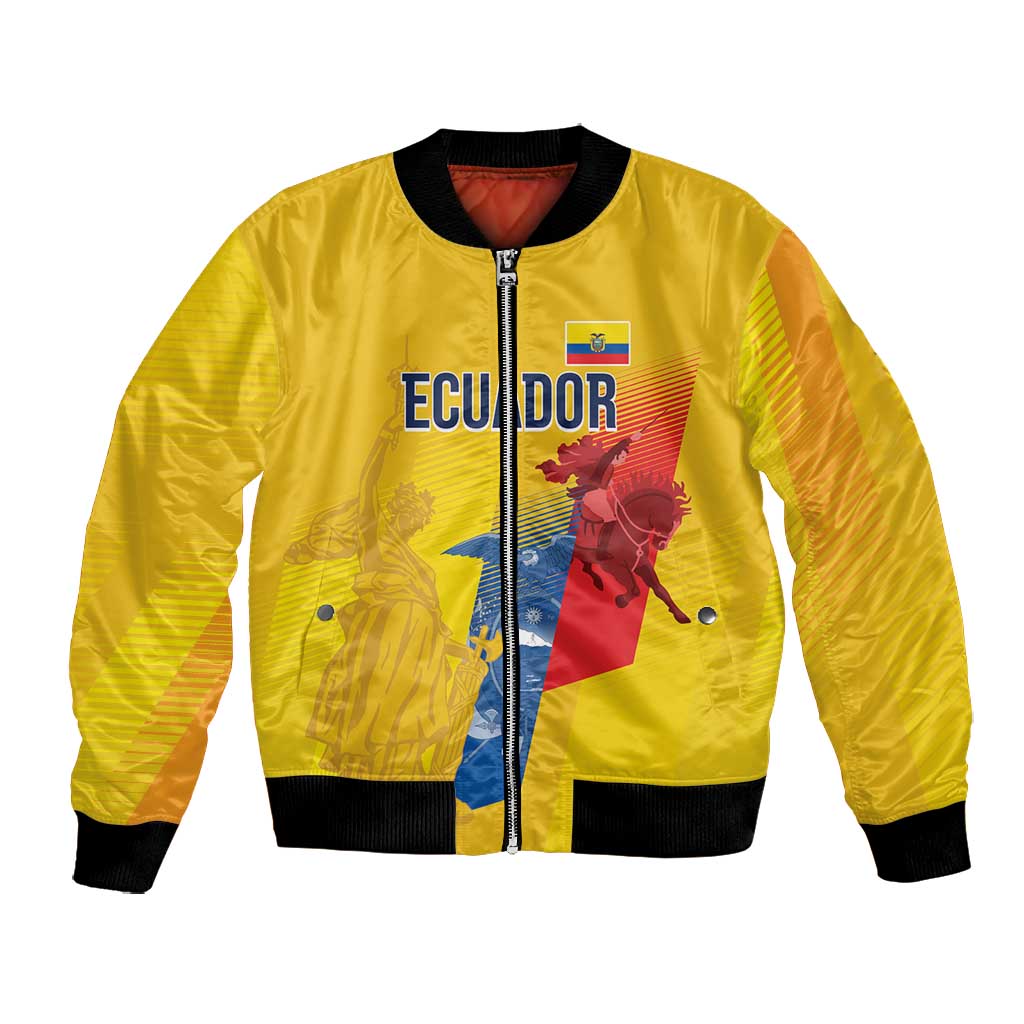 Ecuador Football Custom WC2026 Bomber Jacket Historical Symbols - Wonder Print Shop