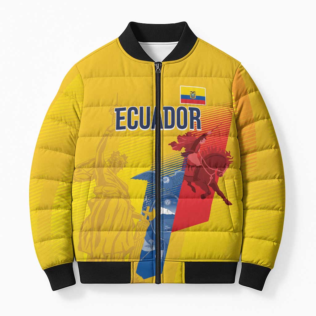 Ecuador Football Custom WC2026 Bomber Puffer Jacket Historical Symbols - Wonder Print Shop