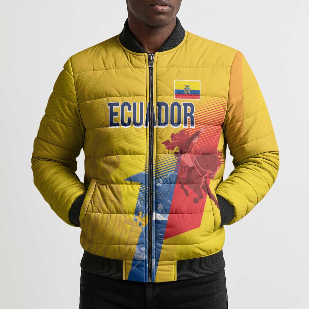 Ecuador Football Custom WC2026 Bomber Puffer Jacket Historical Symbols - Wonder Print Shop