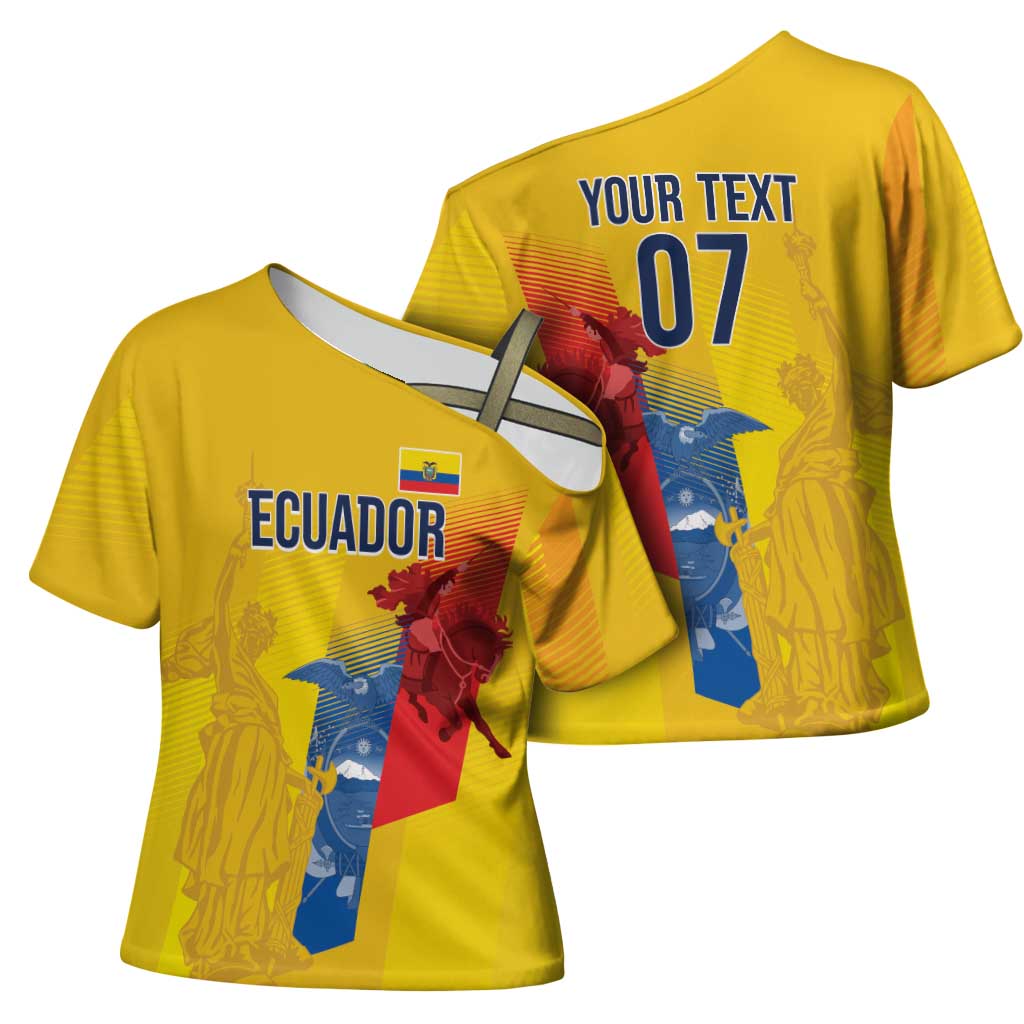 Ecuador Football Custom WC2026 Cross Shoulder Shirt Historical Symbols - Wonder Print Shop