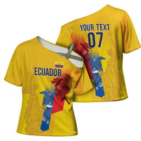 Ecuador Football Custom WC2026 Cross Shoulder Shirt Historical Symbols - Wonder Print Shop