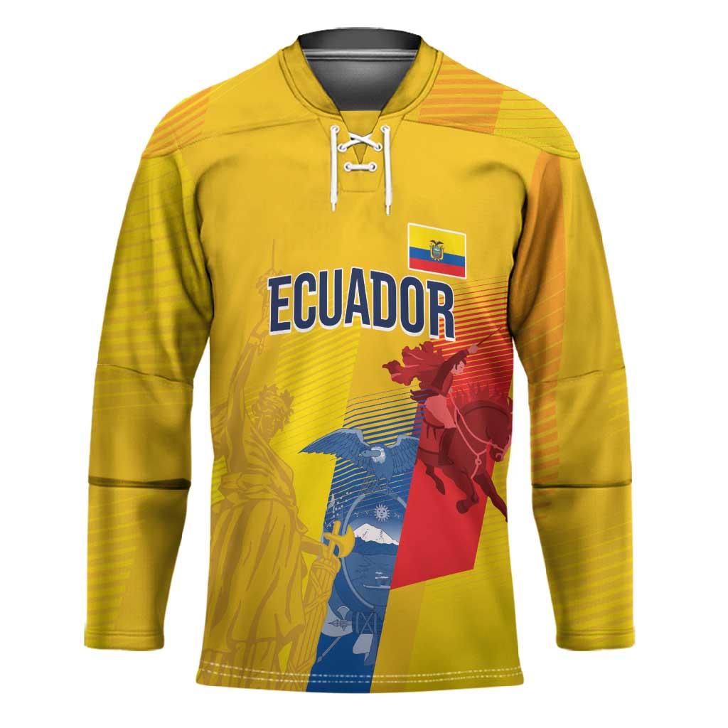 Ecuador Football Custom WC2026 Hockey Jersey Historical Symbols - Wonder Print Shop