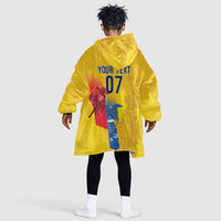 Ecuador Football Custom WC2026 Kid Wearable Blanket Hoodie Historical Symbols - Wonder Print Shop