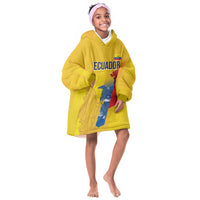 Ecuador Football Custom WC2026 Kid Wearable Blanket Hoodie Historical Symbols - Wonder Print Shop