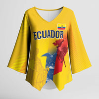 Ecuador Football Custom WC2026 Kimono Sleeve Blouse Historical Symbols - Wonder Print Shop