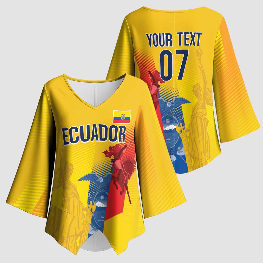 Ecuador Football Custom WC2026 Kimono Sleeve Blouse Historical Symbols - Wonder Print Shop