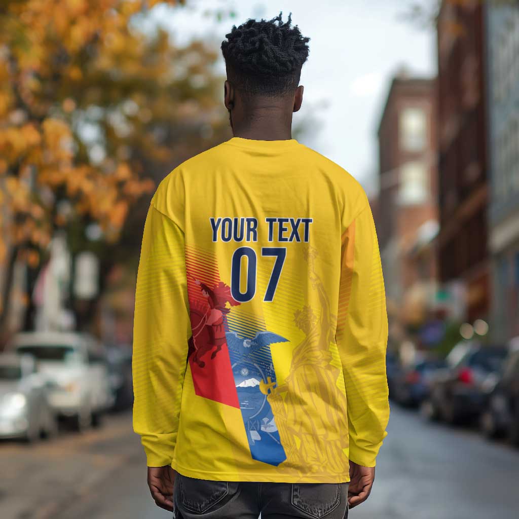 Ecuador Football Custom WC2026 Long Sleeve Shirt Historical Symbols - Wonder Print Shop
