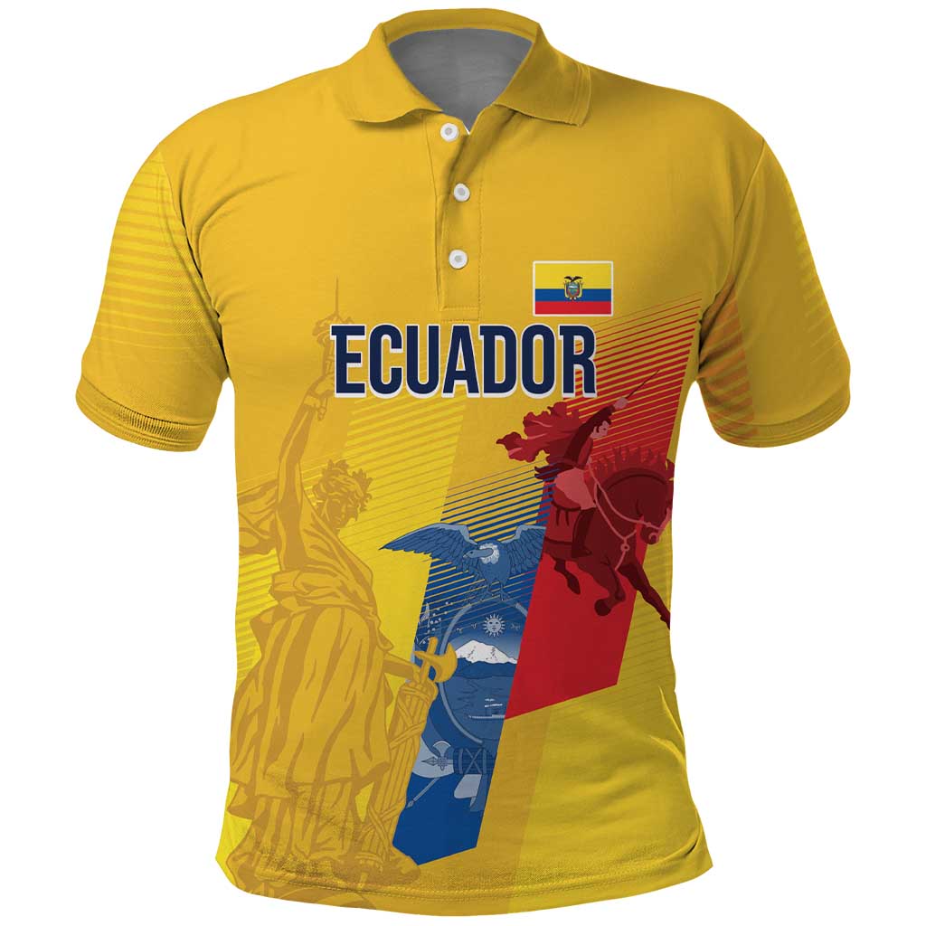 Ecuador Football Custom WC2026 Polo Shirt Historical Symbols - Wonder Print Shop