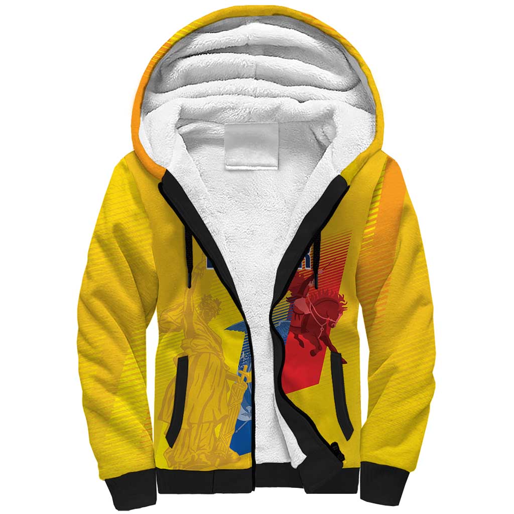Ecuador Football Custom WC2026 Sherpa Hoodie Historical Symbols - Wonder Print Shop