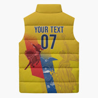 Ecuador Football Custom WC2026 Sleeveless Puffer Jacket Historical Symbols - Wonder Print Shop