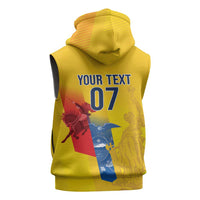 Ecuador Football Custom WC2026 Sleeveless Zip Hoodie Historical Symbols - Wonder Print Shop
