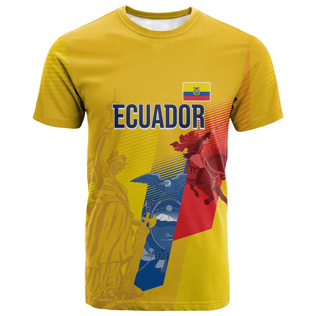 Ecuador Football Custom WC2026 T shirt Historical Symbols - Wonder Print Shop