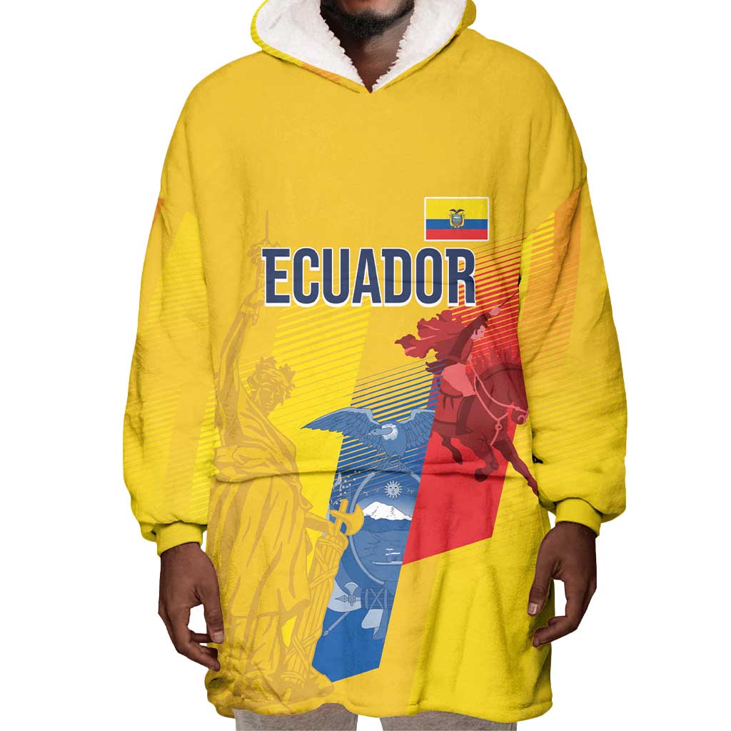 Ecuador Football Custom WC2026 Wearable Blanket Hoodie Historical Symbols - Wonder Print Shop