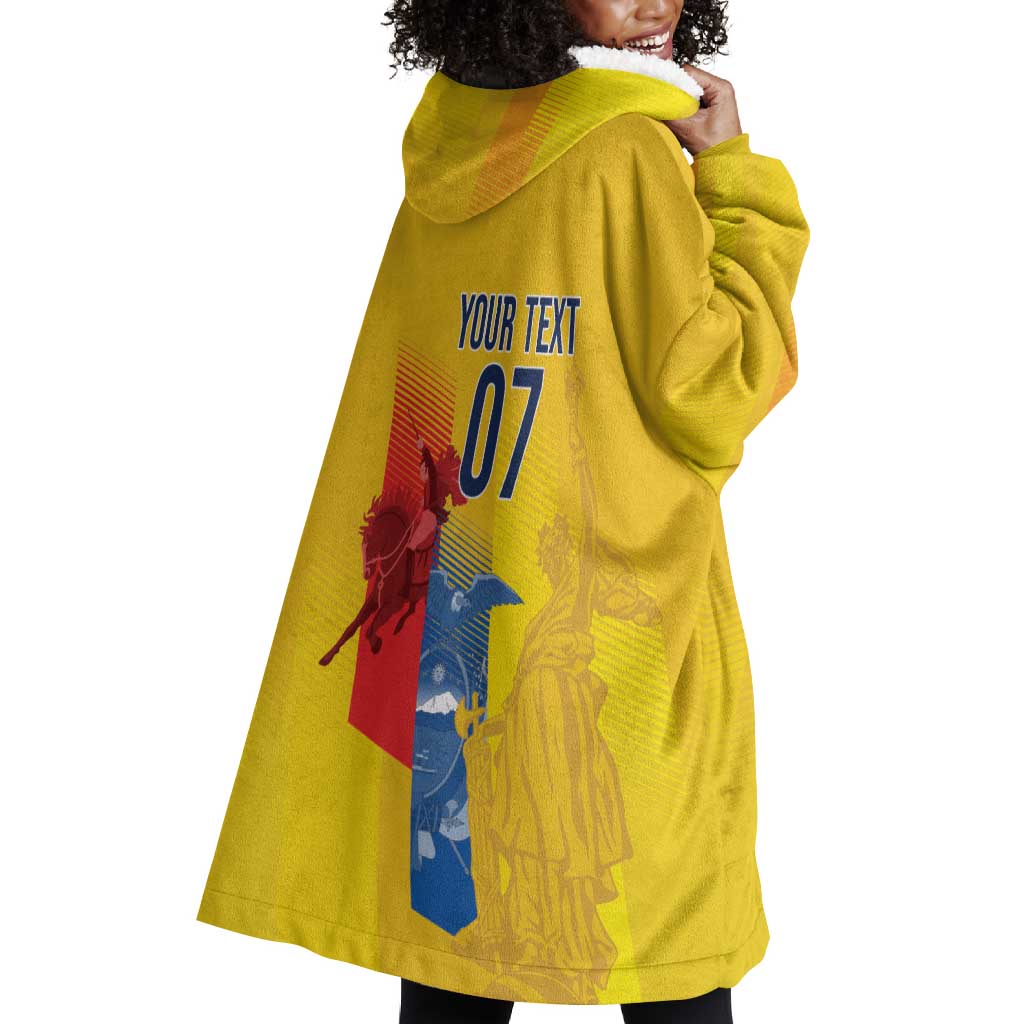 Ecuador Football Custom WC2026 Wearable Blanket Hoodie Historical Symbols - Wonder Print Shop